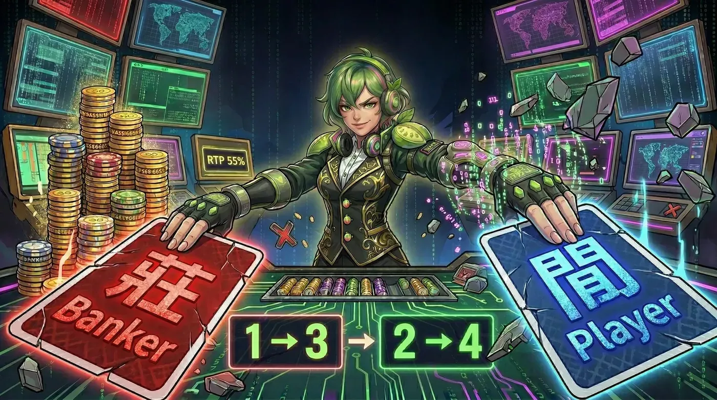 真人百家樂必勝法：1-3-2-4 投注策略