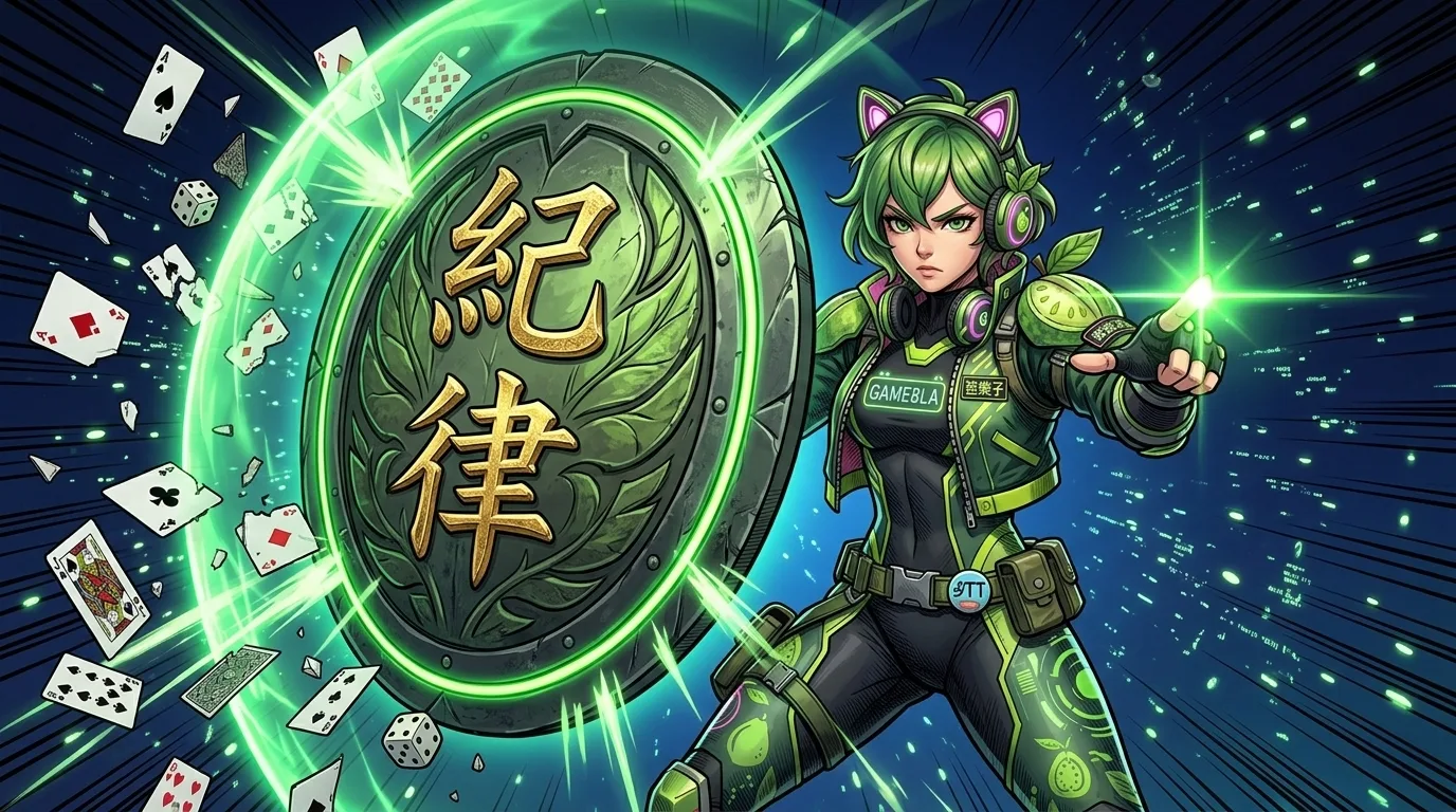 芭樂子舉著紀律盾牌擋住飛來的撲克牌——看路工具的核心不是預測，是紀律
